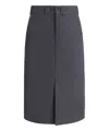 Maison Margiela Womens Anthracite Pleated Multi-pockets Woven-blend Midi Skirt In Grey