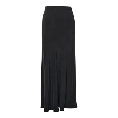 Maison Margiela Midi Skirt Heavy Cupro Satin In Black