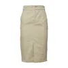 Maison Margiela Midi Skirt In Beige Cotton Twill In Neutrals