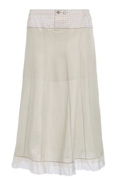 Maison Margiela Anonimato Della Fodera Della Gonna Midi In Off-white