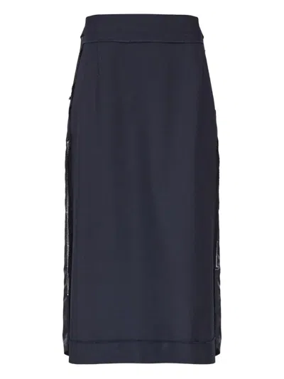Maison Margiela Midi Skirt In Blue