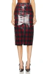 Maison Margiela Midi Skirt In Red & Black