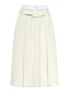 Maison Margiela Viscose Midi Skirt With Contrasting Waistband