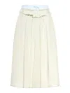 Maison Margiela Viscose Midi Skirt With Contrasting Waistband