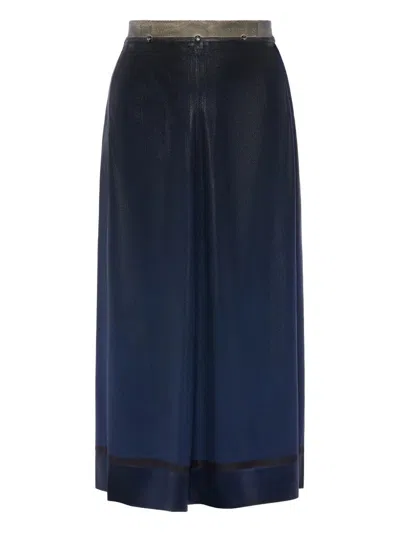 Maison Margiela Midi Straight Skirt In Blue