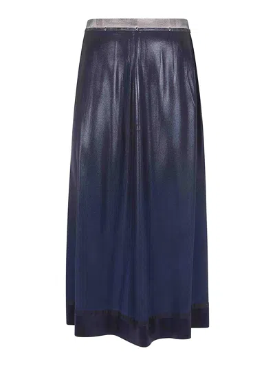 Maison Margiela Midi Straight Skirt In Blue