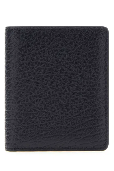 Maison Margiela Four-stitch Logo Leather Wallet In Black