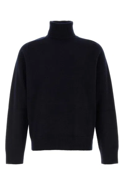 Maison Margiela Midnight Blue Wool Sweater In Black