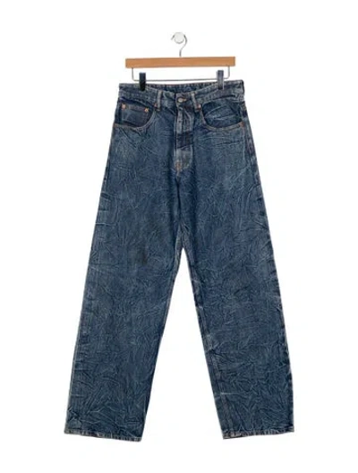 Pre-owned Maison Margiela Mid-rise Straight Leg Jeans In Blue