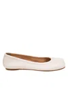Maison Margiela Milk Color Leather Tabi Ballerina In White
