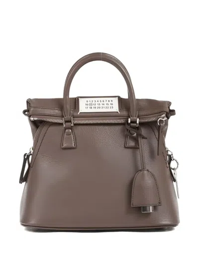 Maison Margiela Mini 5ac Classique Leather Tote Bag In Brown