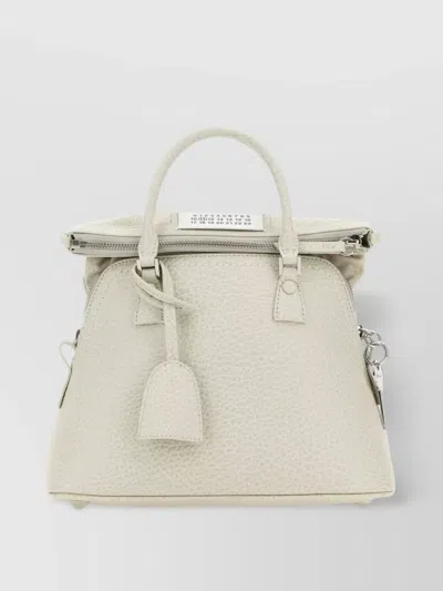 Maison Margiela Mini 5ac Leather Handbag With Adjustable Strap In White