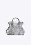 Maison Margiela Textured Leather Shoulder Bag And Strap In White