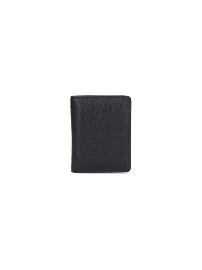 Maison Margiela Mini Bifold Wallet With Keyring - 8 Cm X 10 Cm X 2 Cm In Black