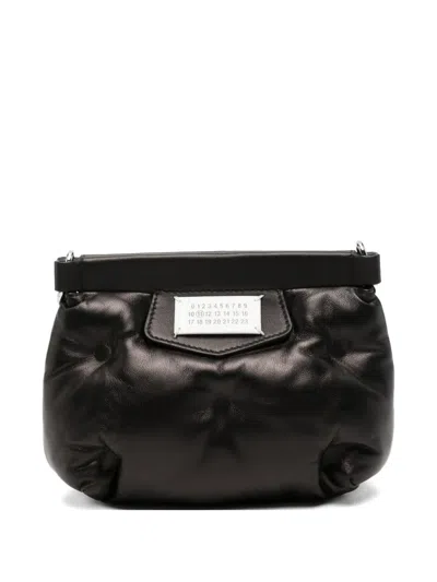 Pre-owned Maison Margiela Mini Glam Slam Red Carpet Leather Crossbody Bag In Black