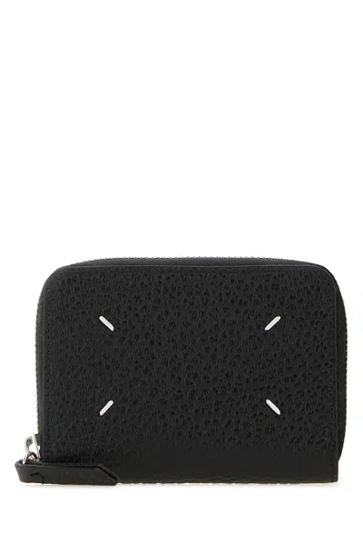 Maison Margiela Mini Leather Wallet 12 Cm X 9 Cm X 2 Cm In Black