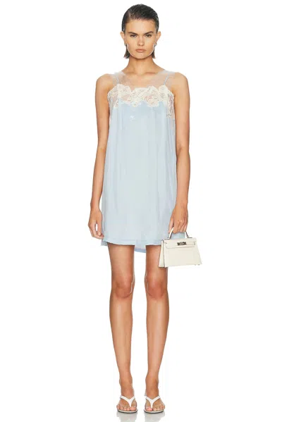 Maison Margiela Mini Slip Dress In Blue