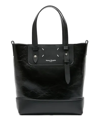 Maison Margiela Mini Vertcal Strap Tote Bag In Black