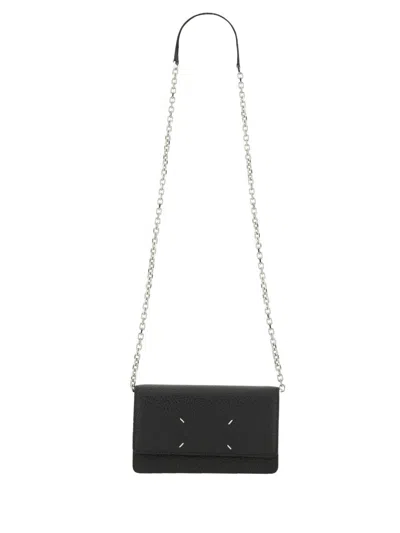 Maison Margiela Mini Wallet With Chain - 11 Cm X 19 Cm X 4 Cm In Black