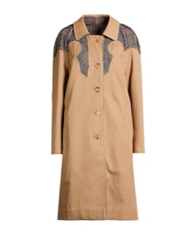 Maison Margiela Minimal Multi-color Trench Coat In Brown