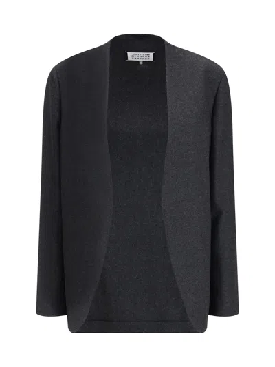 Maison Margiela Minimal Virgin Wool Jacket In Black