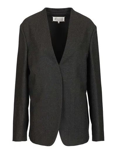 Maison Margiela Minimal Wool Jacket Jackets Grey In Gray
