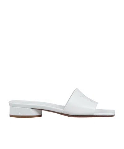 Maison Margiela Minimalist Leather Slippers In White