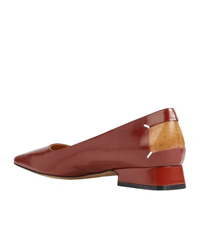 Maison Margiela Minimalist Patent Leather Ballet Flats In Brown