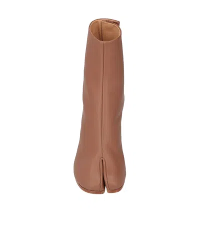Maison Margiela Minimalist Round-toe Ankle Boots In Brown