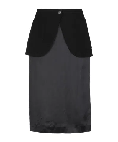 Maison Margiela Minimalist Satin Dress In Black