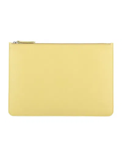 Maison Margiela Minimalist Solid Cowhide Wallet In Yellow