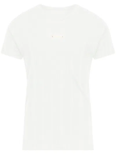 Maison Margiela Minimalist White T-shirt With Logo Patch