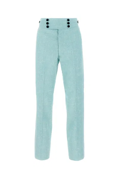 MAISON MARGIELA MINT GREEN LINEN BLEND PANTS