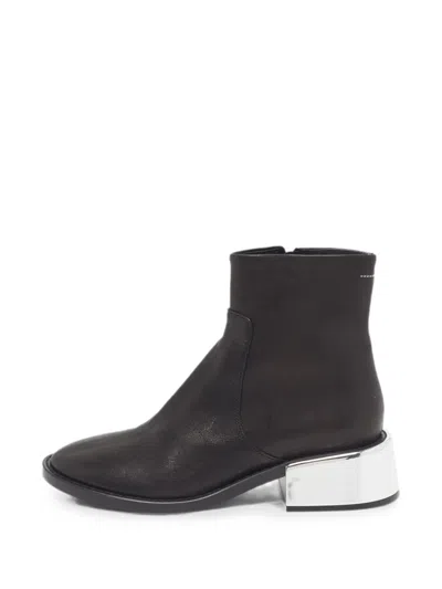 Pre-owned Maison Margiela Mirror-heel Ankle Boots In Black