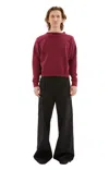 Maison Margiela Reverse Logo Sweatshirt With Hood In 210 Bordeaux