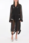 Maison Margiela Mm0 Cut Out Silk Dress With Belt In Black