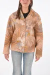 Maison Margiela Mm0 Floral Printed Blazer With Leather Inner In Pink