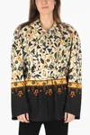Maison Margiela Mm0 Hidden Closure Geometric Patterned Jacket With Belt In Multi
