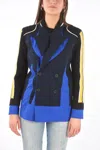Maison Margiela Mm0 Knitted Double Breasted Blazer With Peak Lapel In Multi