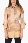 Maison Margiela Mm0 Leather Details Blazer With Belt In Pink