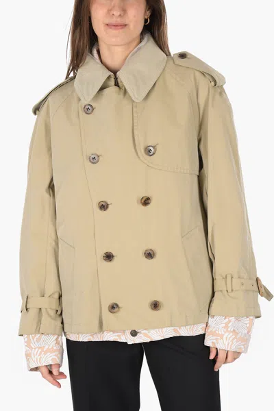 Maison Margiela Mm0 Mpaded Double Breasted Blazer With Inner Mesh In Beige
