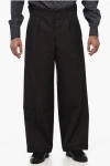 MAISON MARGIELA MM0 SINGLE-PLEATED WIDE LEG WOOL PANTS