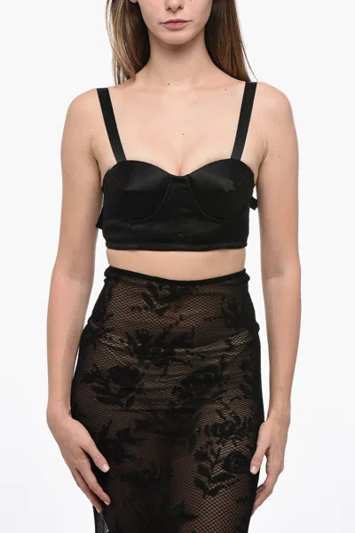 Maison Margiela Mm0 Solid Color Underwire Bra In Black
