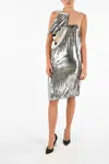 Maison Margiela Mm0 Velvet Silver Dress In Silver