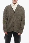 Maison Margiela Mm1 Alpaca And Wool Cardigan With V Neck In Neutral