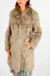 Maison Margiela Mm1 Alpaca Real Fur Coat In Beige
