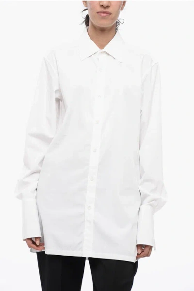 Maison Margiela Long-sleeve Plain Organic Cotton Shirt In White