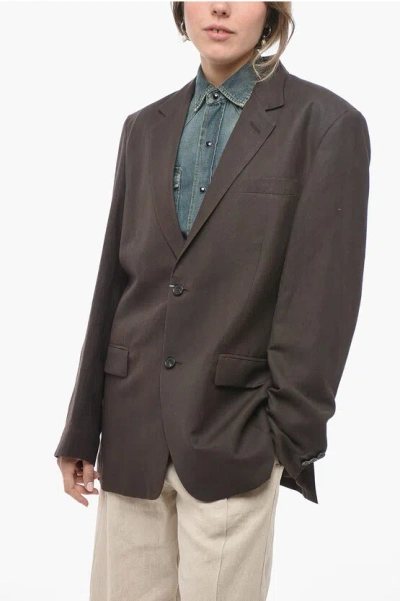 Maison Margiela Single-breasted Blazer In Brown