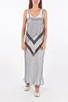 Maison Margiela Mm1 Mesh Maxi Dress With Petticoat Inner In Blue