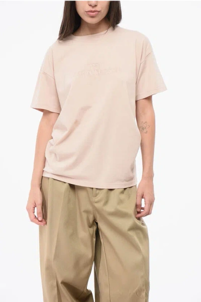 Maison Margiela Mm1 Mm10 Cotton Crew-neck T-shirt With Ton On Ton Logo